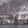 Snowfall in park